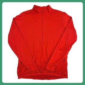 Vintage‎ Performance Cycling Jersey Men 2XL Red 1/4 Zip Long Sleeve 90s USA